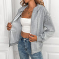 Zip hoodie dames, lichtgrijs - afbeelding 1